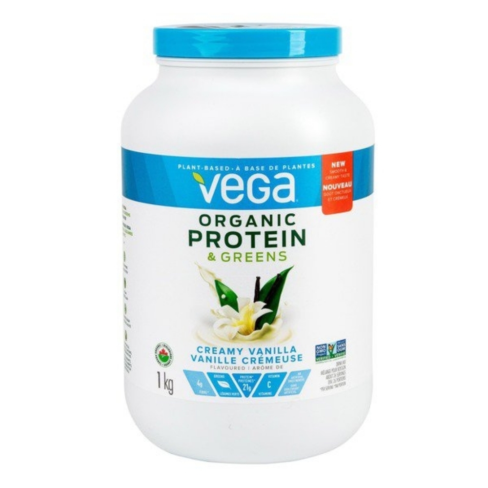Vega Organic Protein & Greens - Creamy Vanilla Flavor 21g Protein - Great Taste!